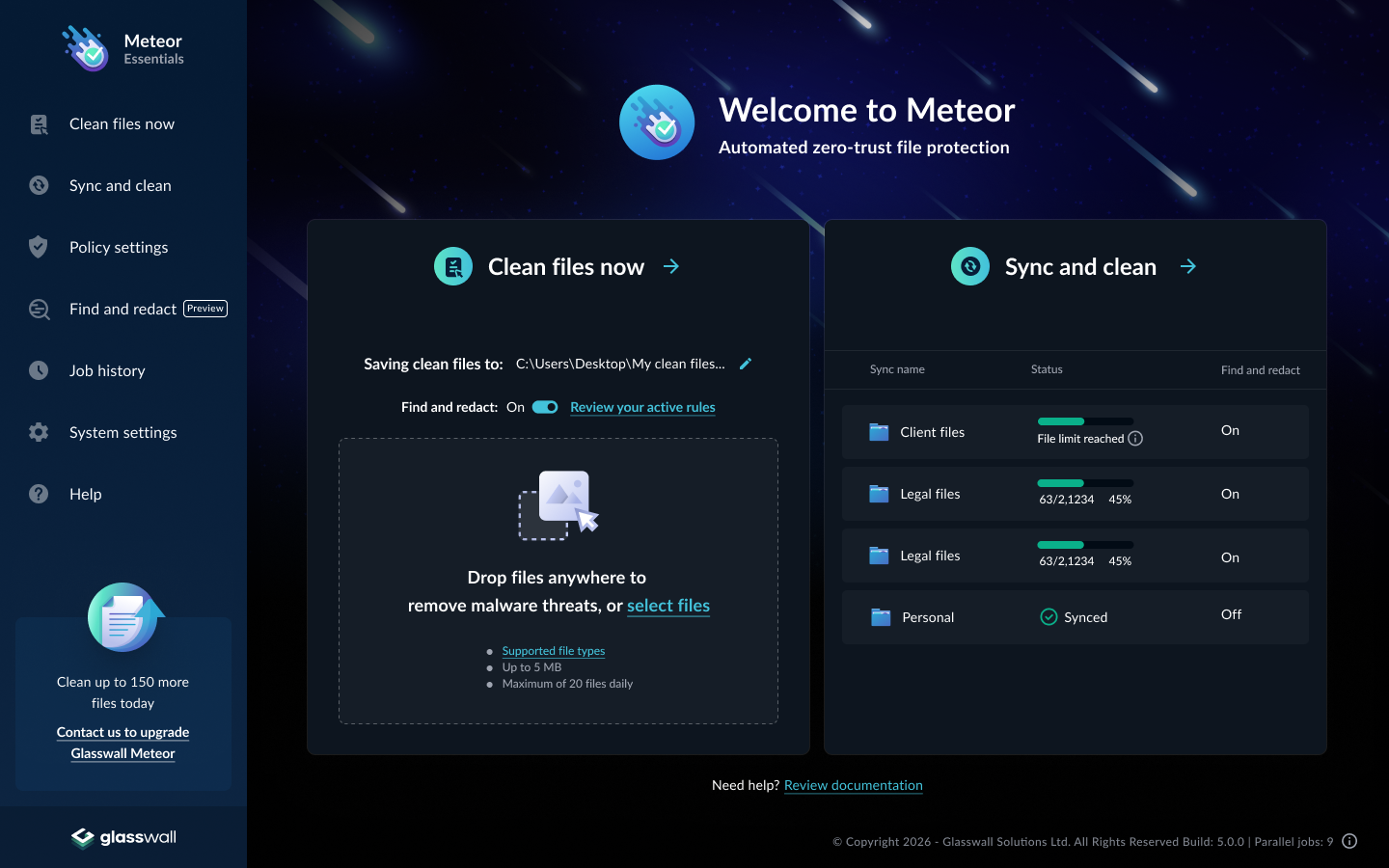 Meteor after redesign: dark-themed UI aligned with Halo