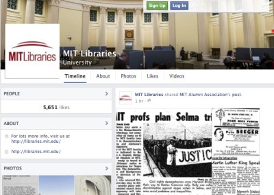 MIT Libraries' Facebook page