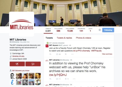 MIT Libraries' Twitter page